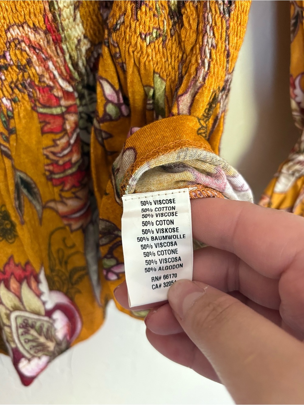 Anthropologie Conditions Apply Marigold Yellow Smocked Puff Sleeve Blouse Medium - Picture 6 of 7